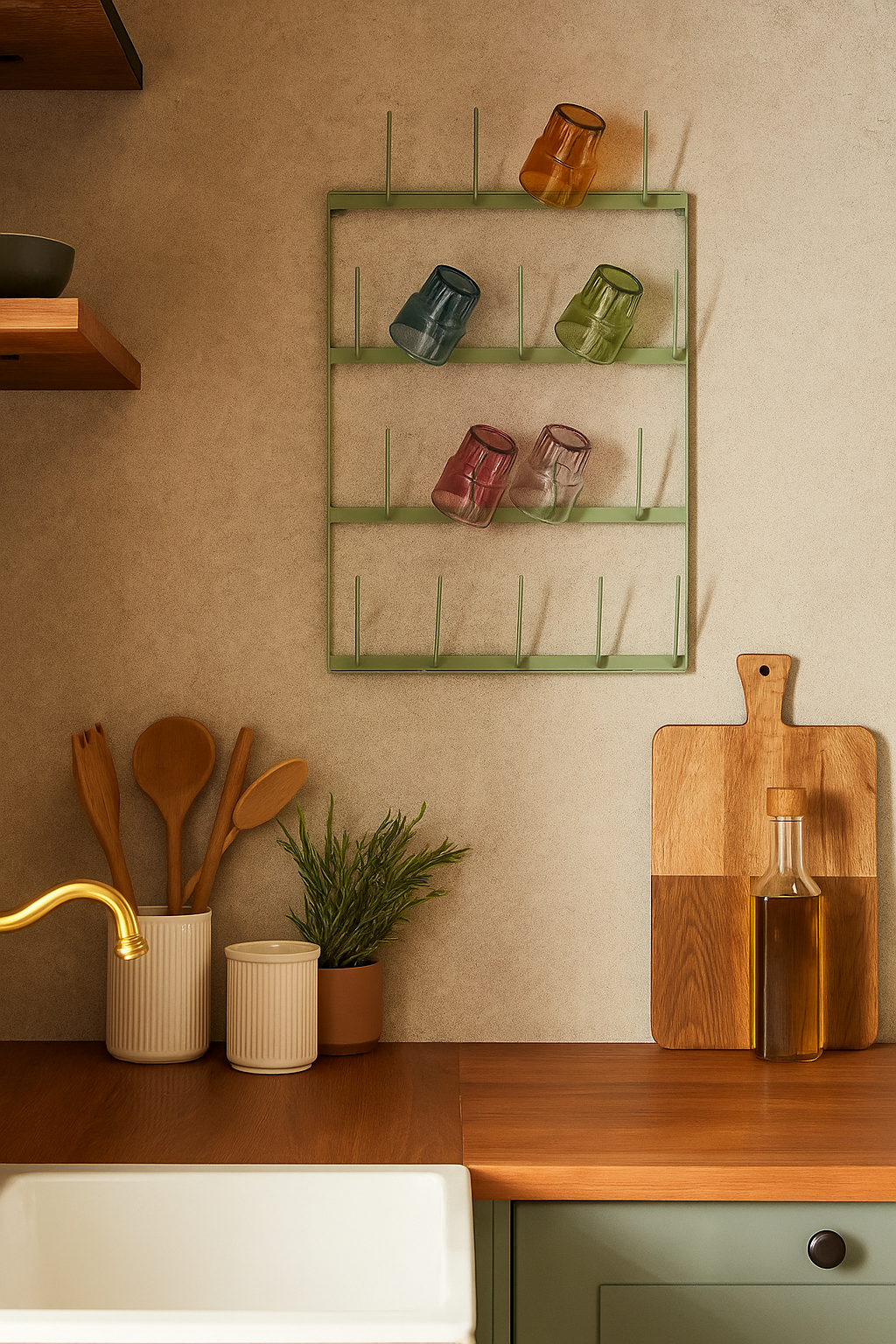 Porta Tazas Metálico de Pared, 2 colores