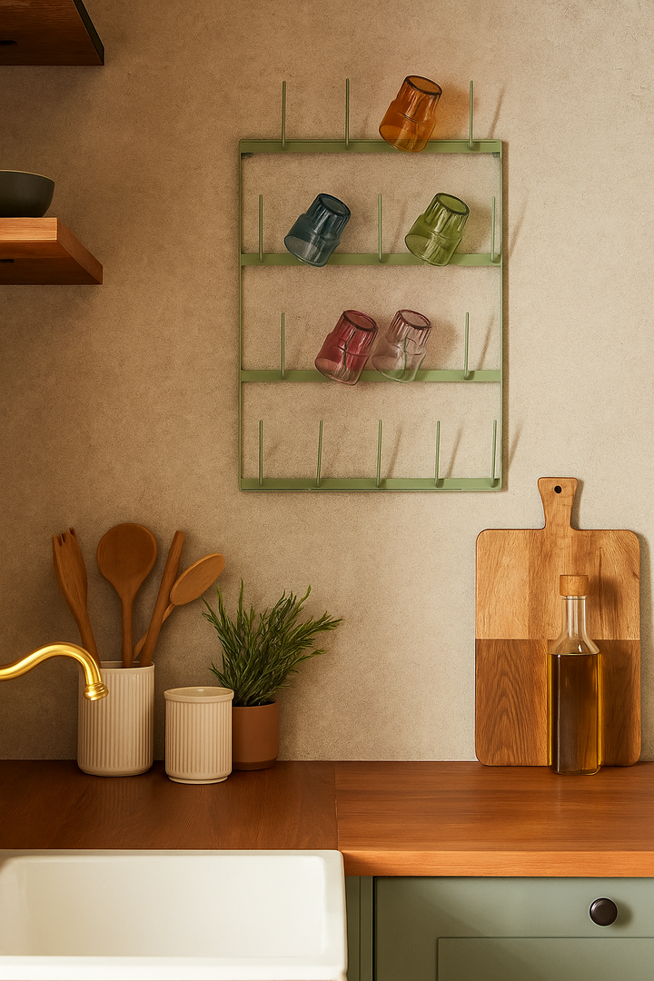 Porta Tazas Metálico de Pared, 2 colores