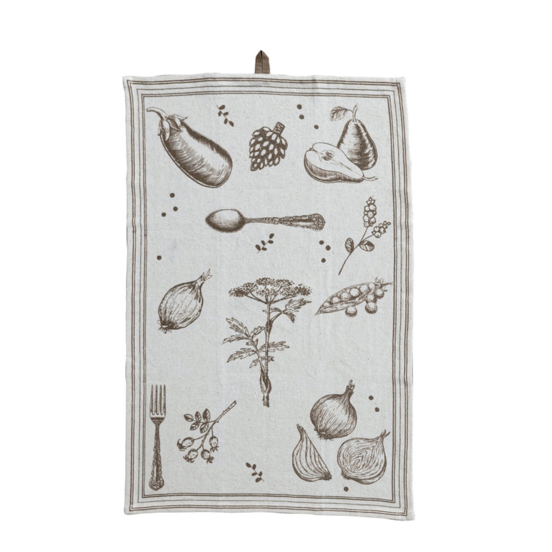 Paño de Cocina Estampado Verduras