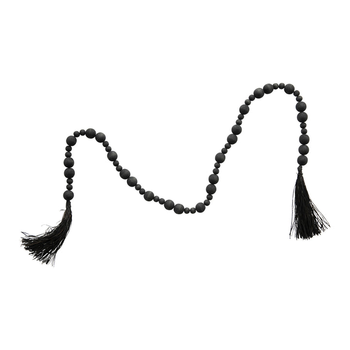 Guirnalda de Madera y Rafia Negra