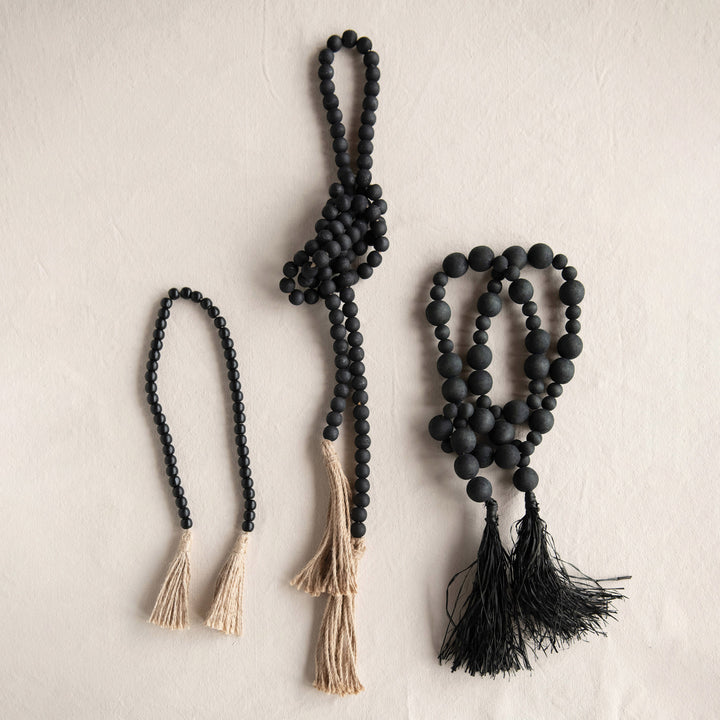 Guirnalda de Madera y Rafia Negra