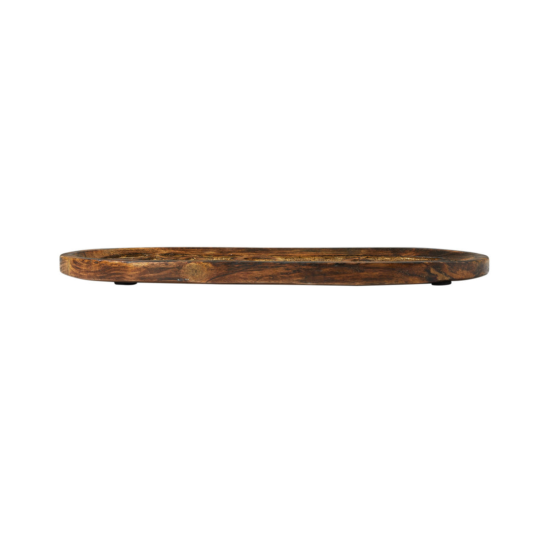 Bandeja de madera flor oval