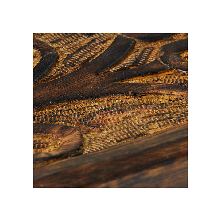 Bandeja de madera flor oval
