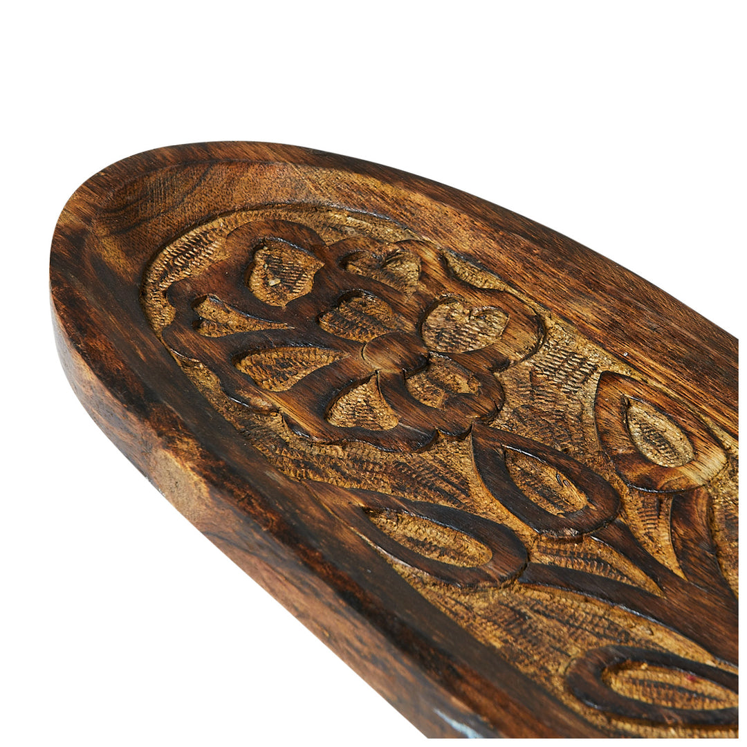 Bandeja de madera flor oval