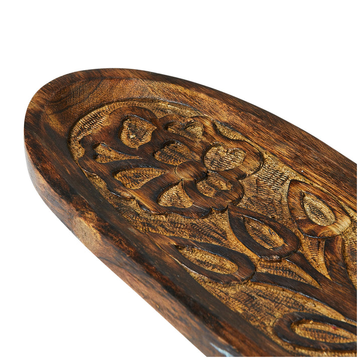 Bandeja de madera flor oval