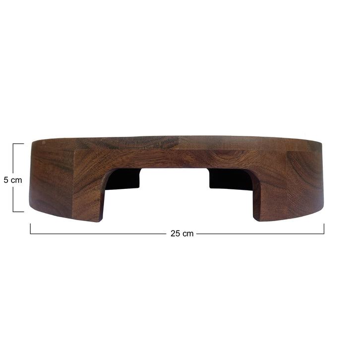 Pedestal Circular de Madera con Asas