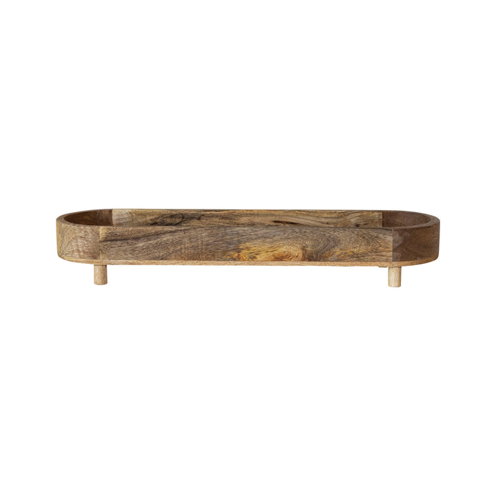 Pedestal Oval con Borde y Patas de Madera