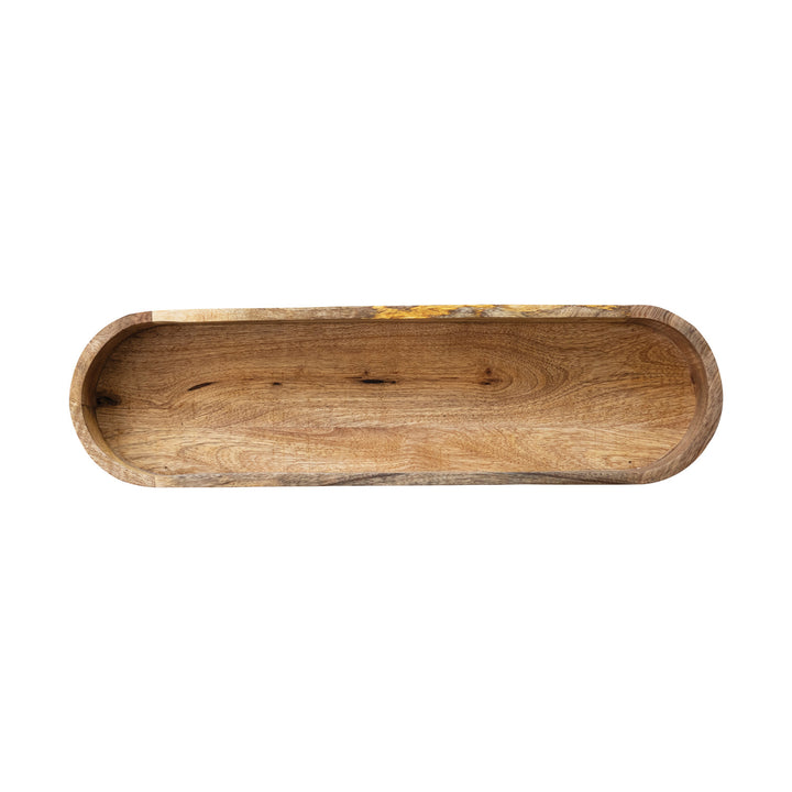 Pedestal Oval con Borde y Patas de Madera