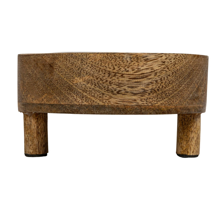 Pedestal Oval con Borde y Patas de Madera
