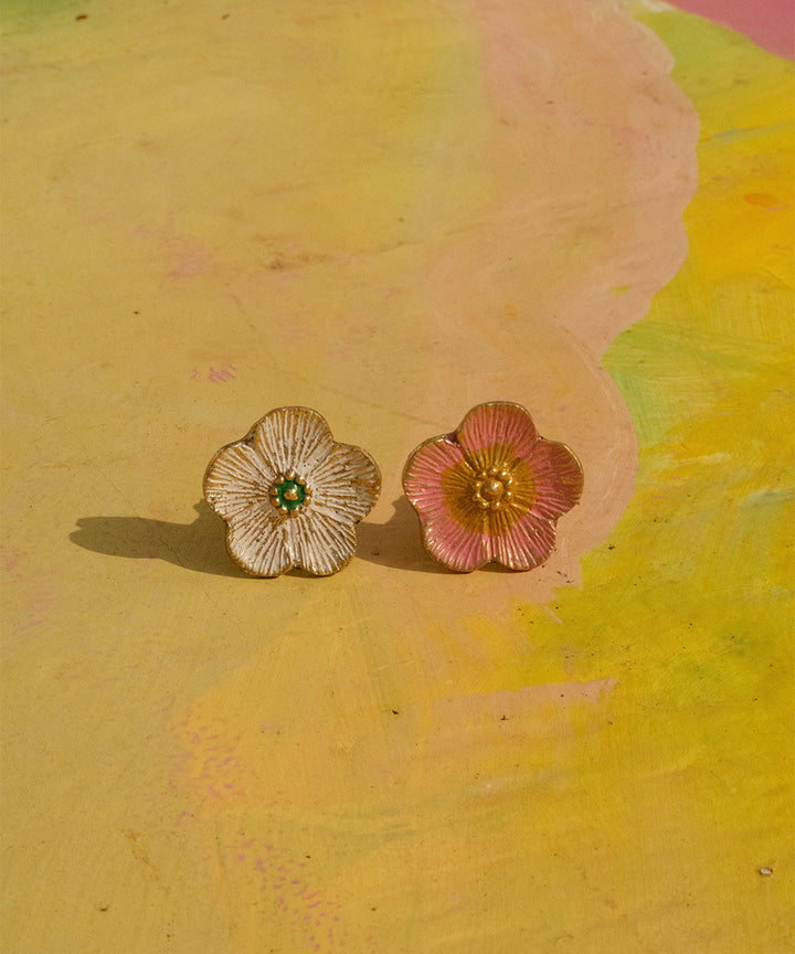 Tirador Bronce Flor Blanca
