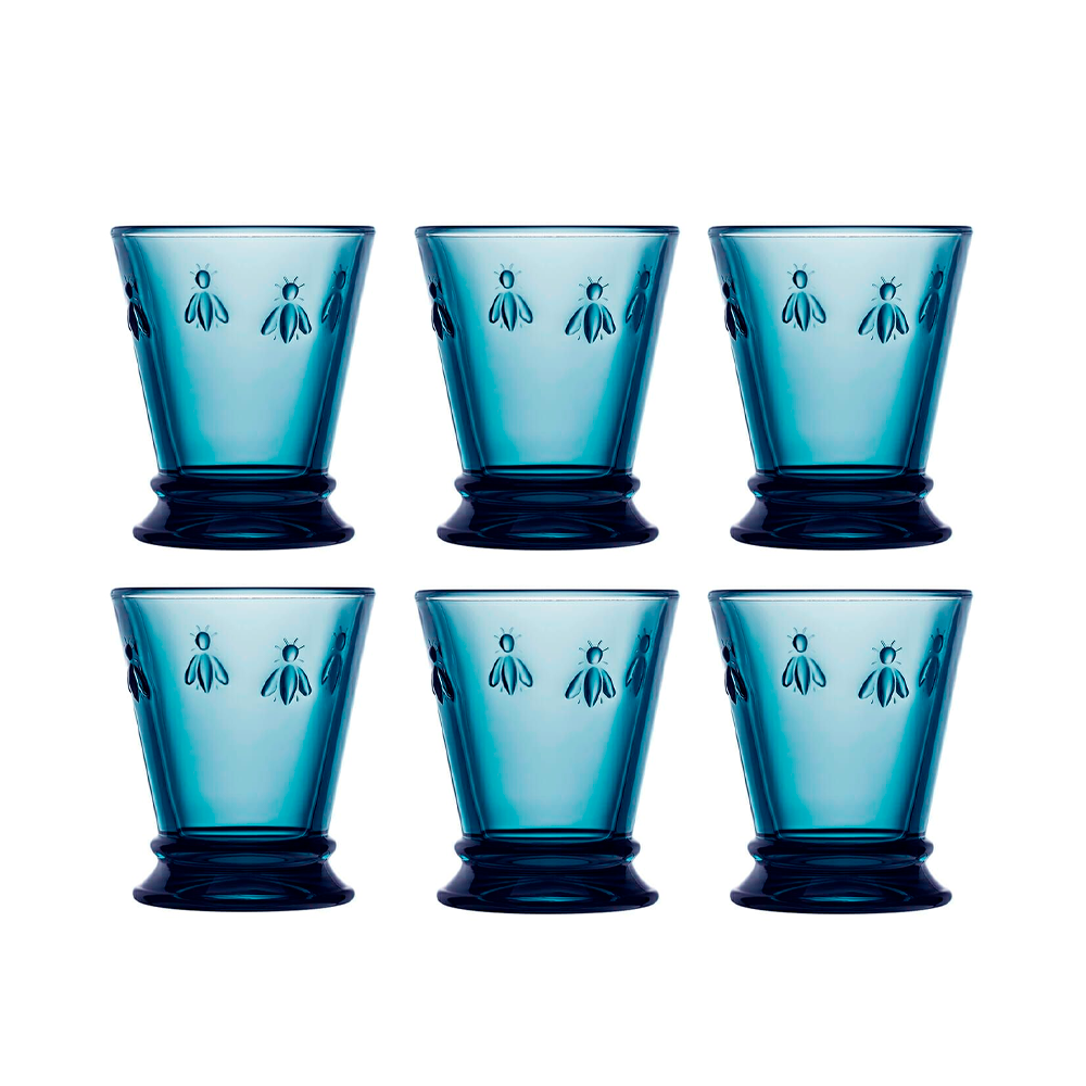 Set 6 Vasos Abeja Azul 260ml - La Rochere