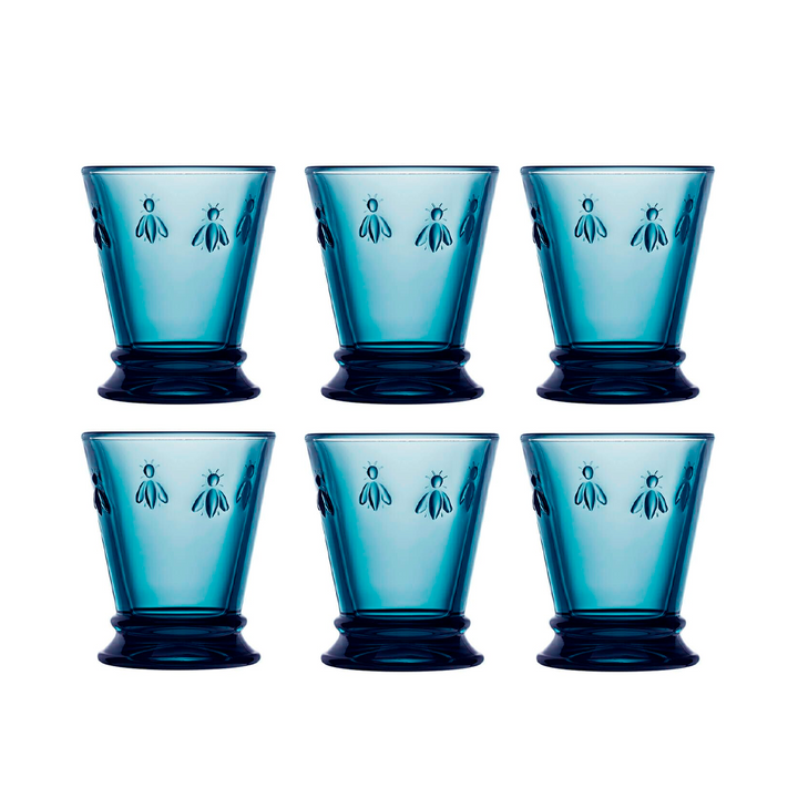 Set 6 Vasos Abeja Azul 260ml - La Rochere