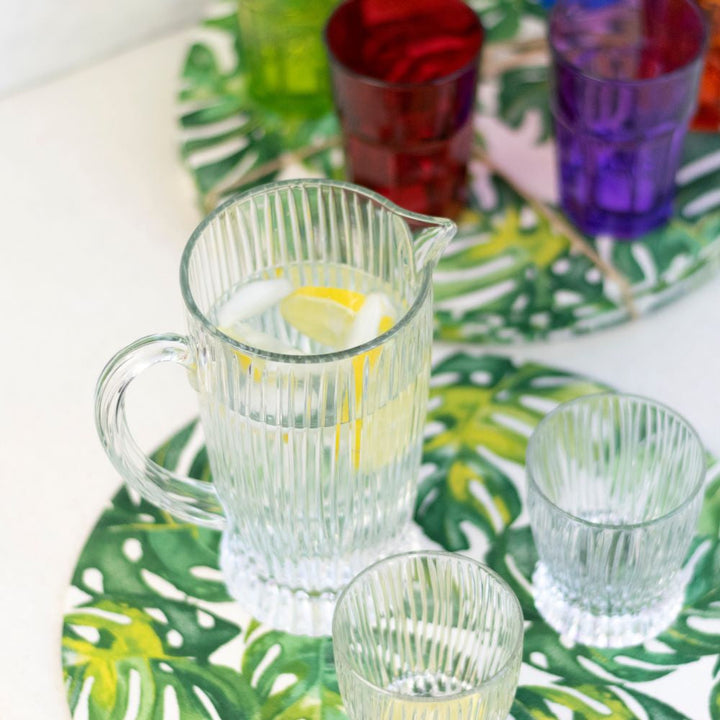 Set 4 Vasos bajos más Jarro Riedel