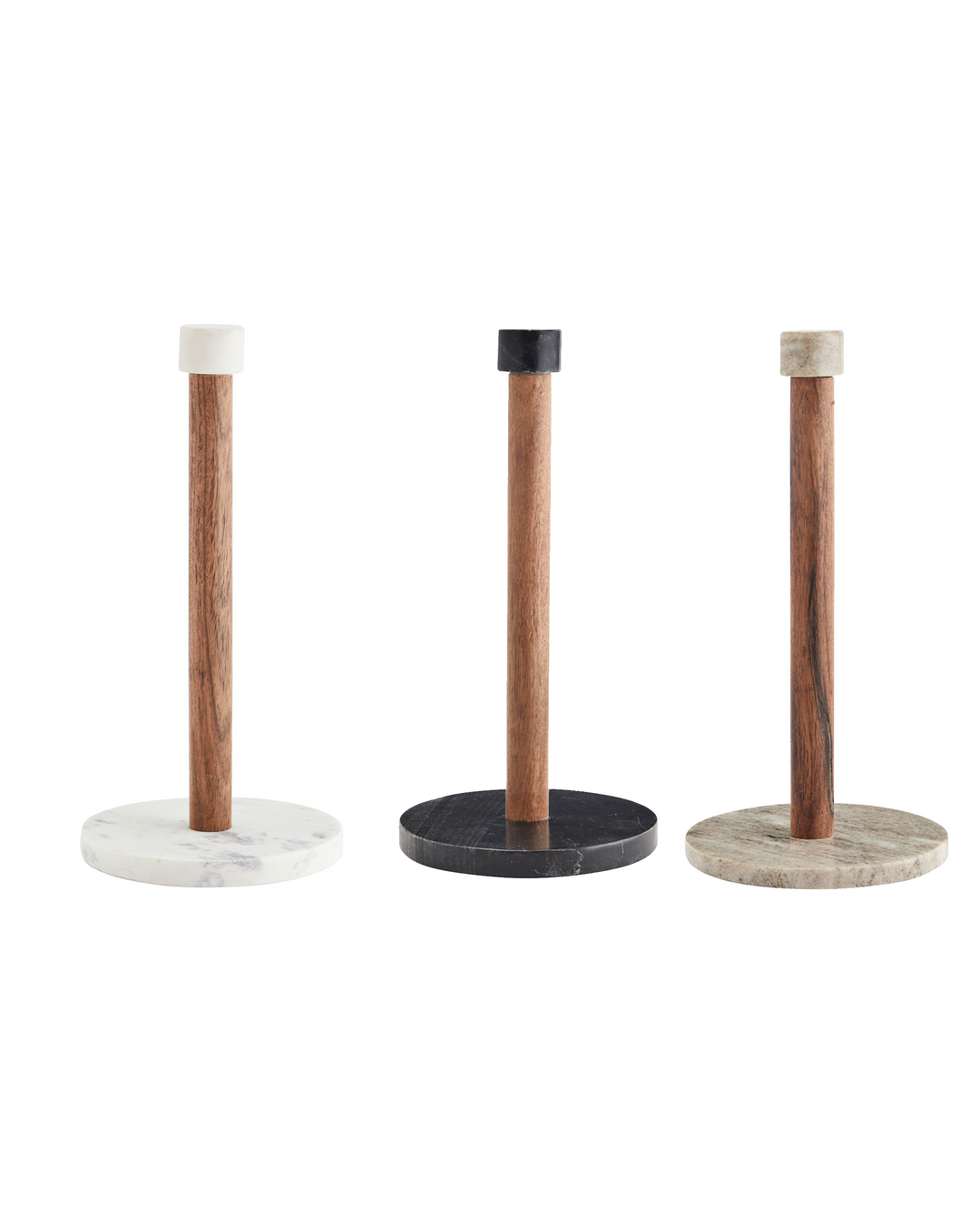 Portarollos de Papel de Madera y acentos en Mármol, 3 colores