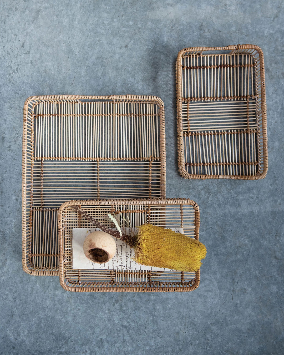 Bandeja de Rattan Rectangular