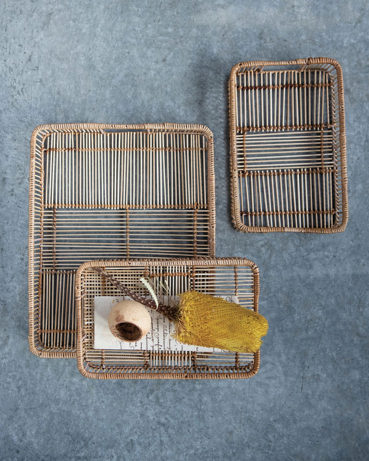 Bandeja de Rattan Rectangular