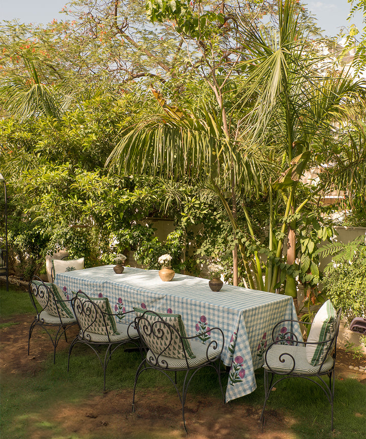 Mantel Block Print Iris 160 x 350 cm