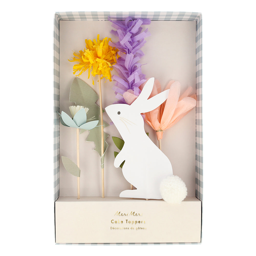 Topper para torta Conejos Florales