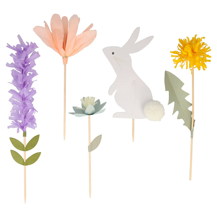 Topper para torta Conejos Florales
