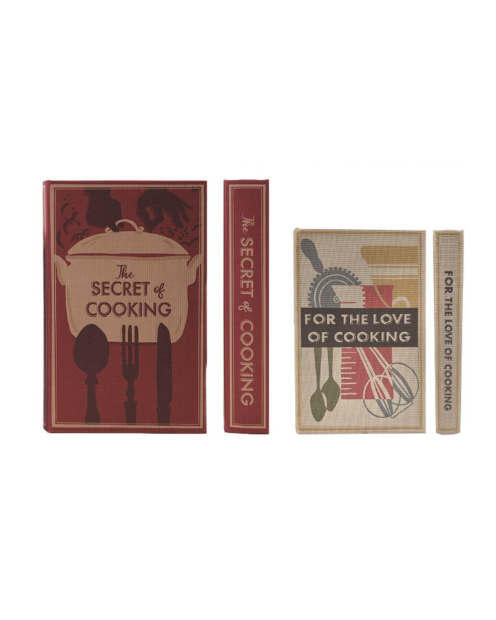 Set de 2 Cajas Estilo Libro Vintage, 3 estilos