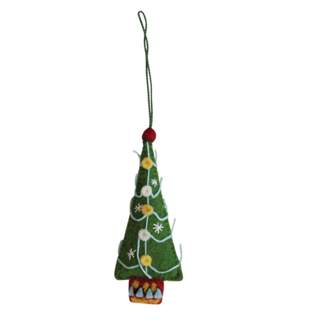 Colgante Árbol de Navidad Fieltro Pelota Roja