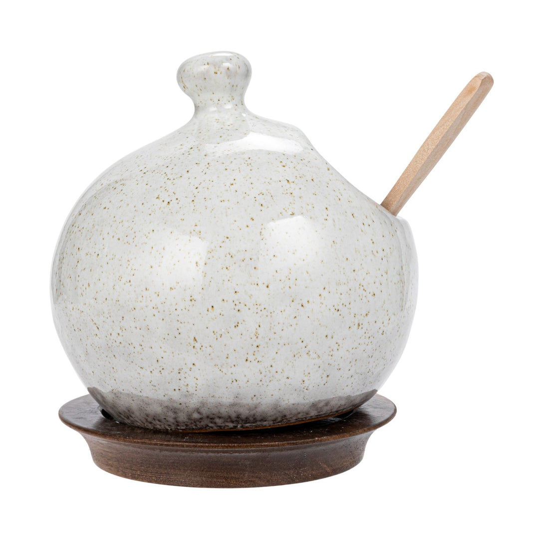 Salero de Gres con Cuchara y Base