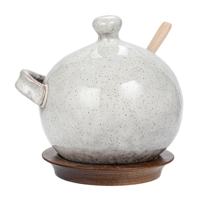 Salero de Gres con Cuchara y Base