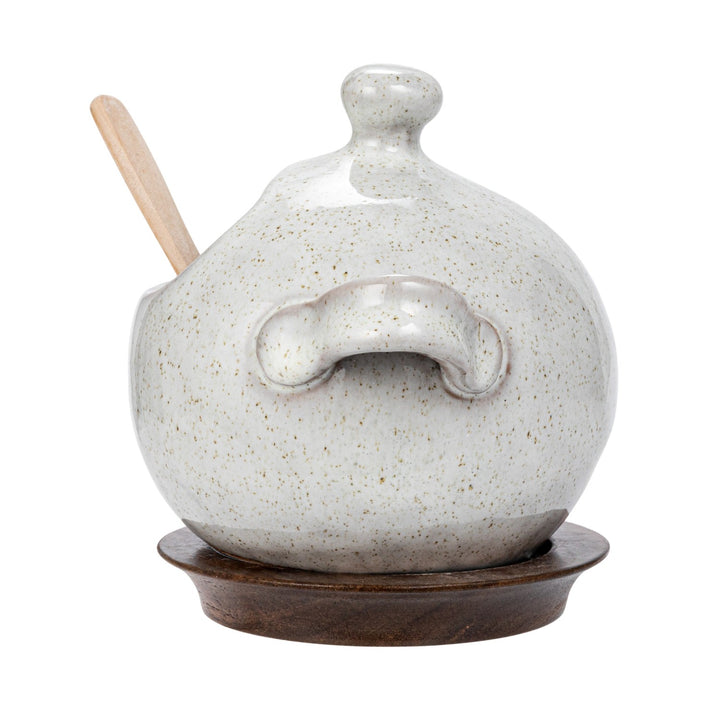 Salero de Gres con Cuchara y Base