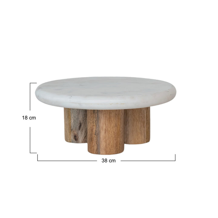 Pedestal de Mármol con base de Madera