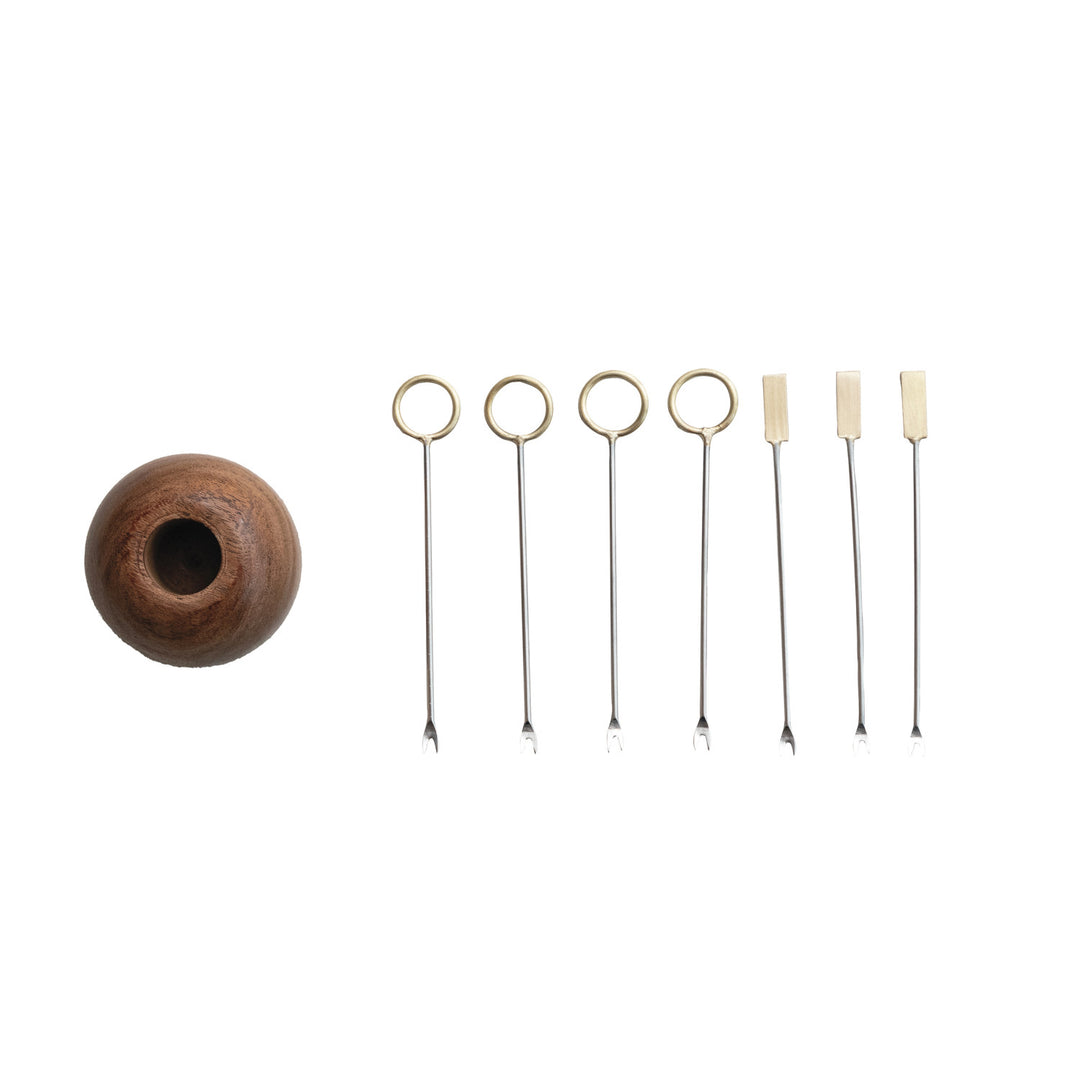 Set de Pinchos de Aperitivo con base de madera
