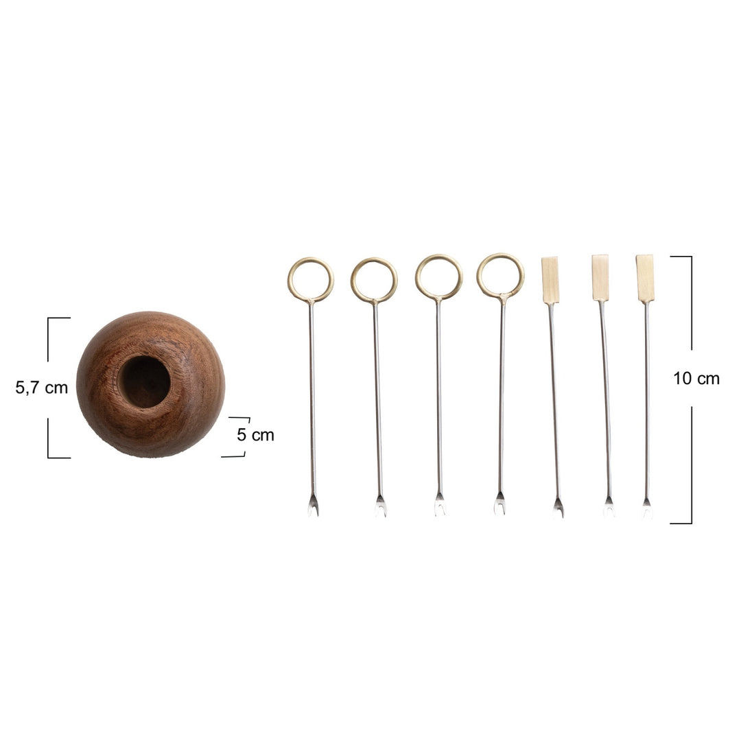 Set de Pinchos de Aperitivo con base de madera
