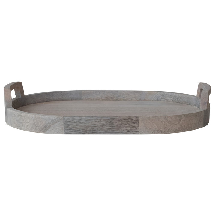 Bandeja Oval de Madera Blanqueada