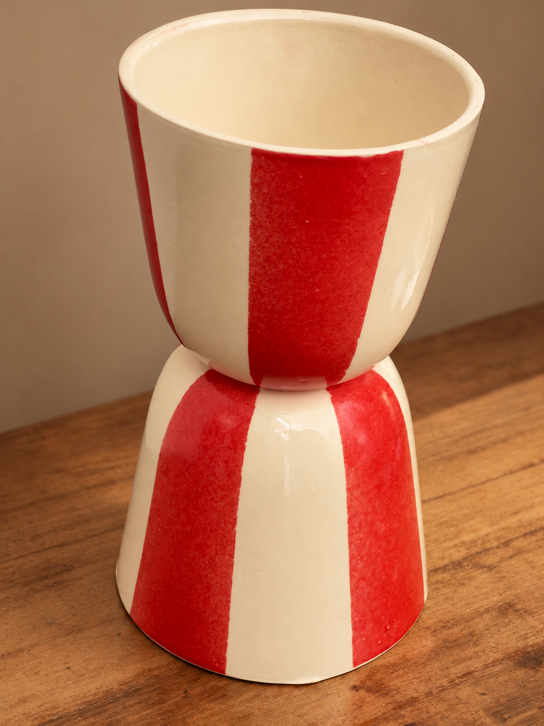 Lámpara de Mesa Burano Rayas Roja (producto a pedido)