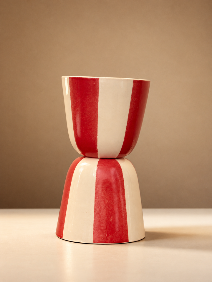 Lámpara de Mesa Burano Rayas Roja (producto a pedido)