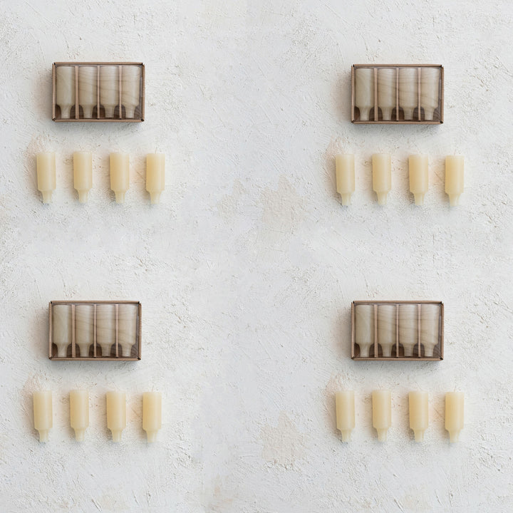 Velas Pequeñas Crudo, set de 4
