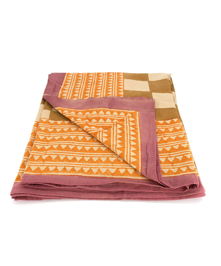 Mantel Block Print Checkmate 240 x 280 cm con Tote Bag