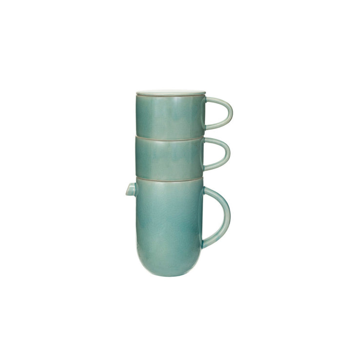 Set Tetera Cerámica Aqua con Tazas