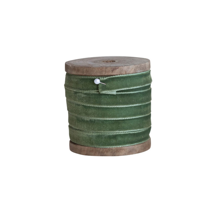 Cinta de Terciopelo Verde, 3 tonos