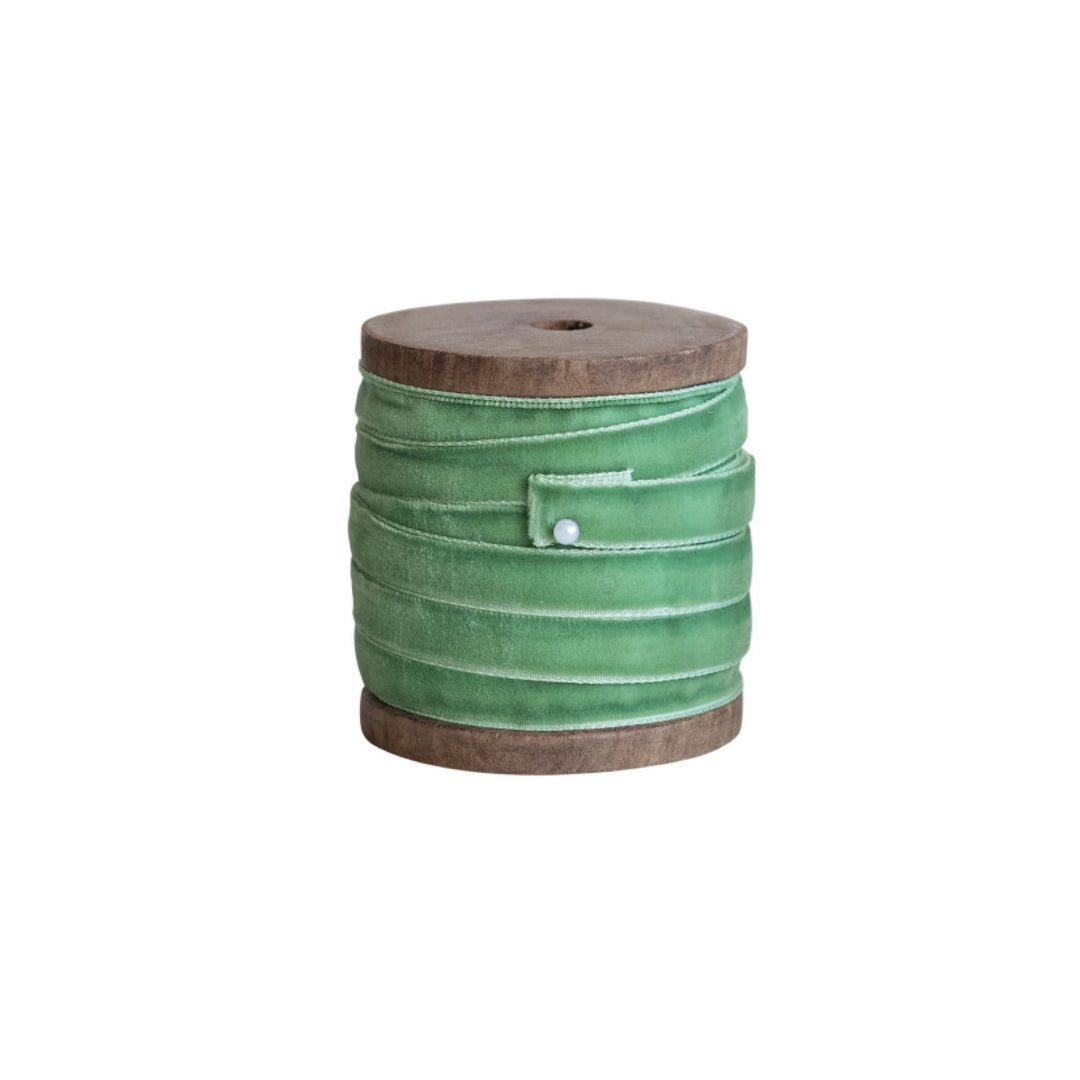Cinta de Terciopelo Verde, 3 tonos