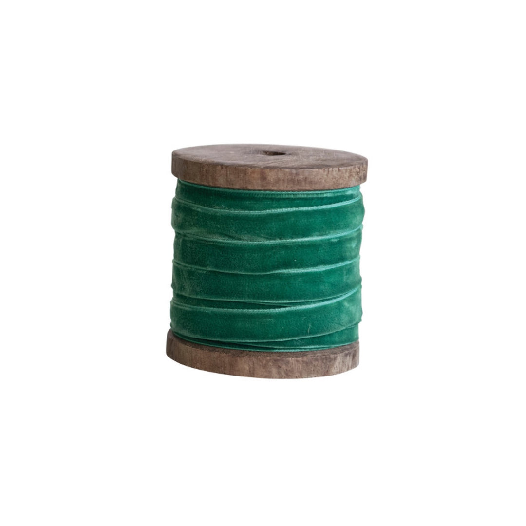 Cinta de Terciopelo Verde, 3 tonos