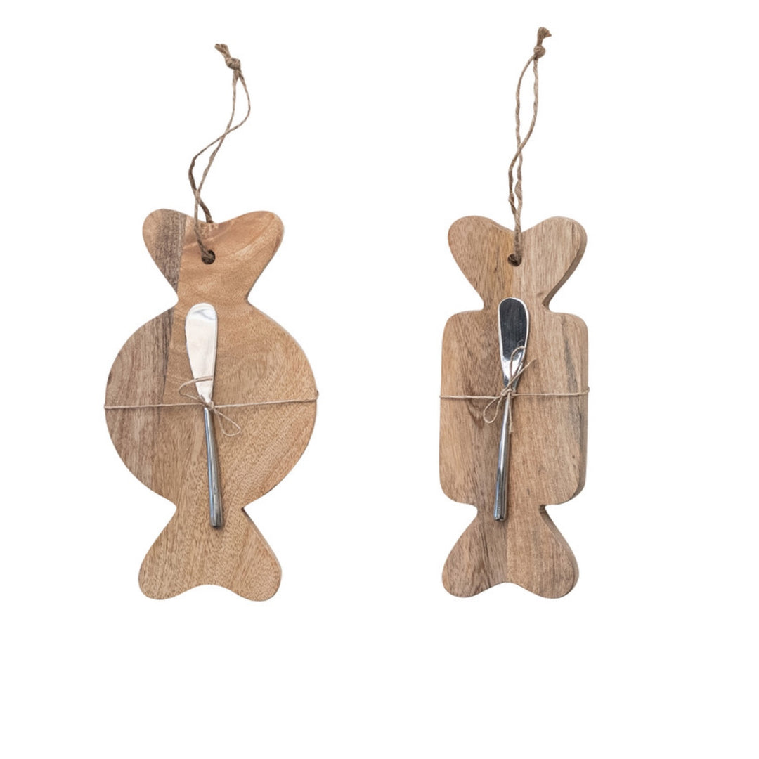 Set Tabla Madera Candy con Cuchillo