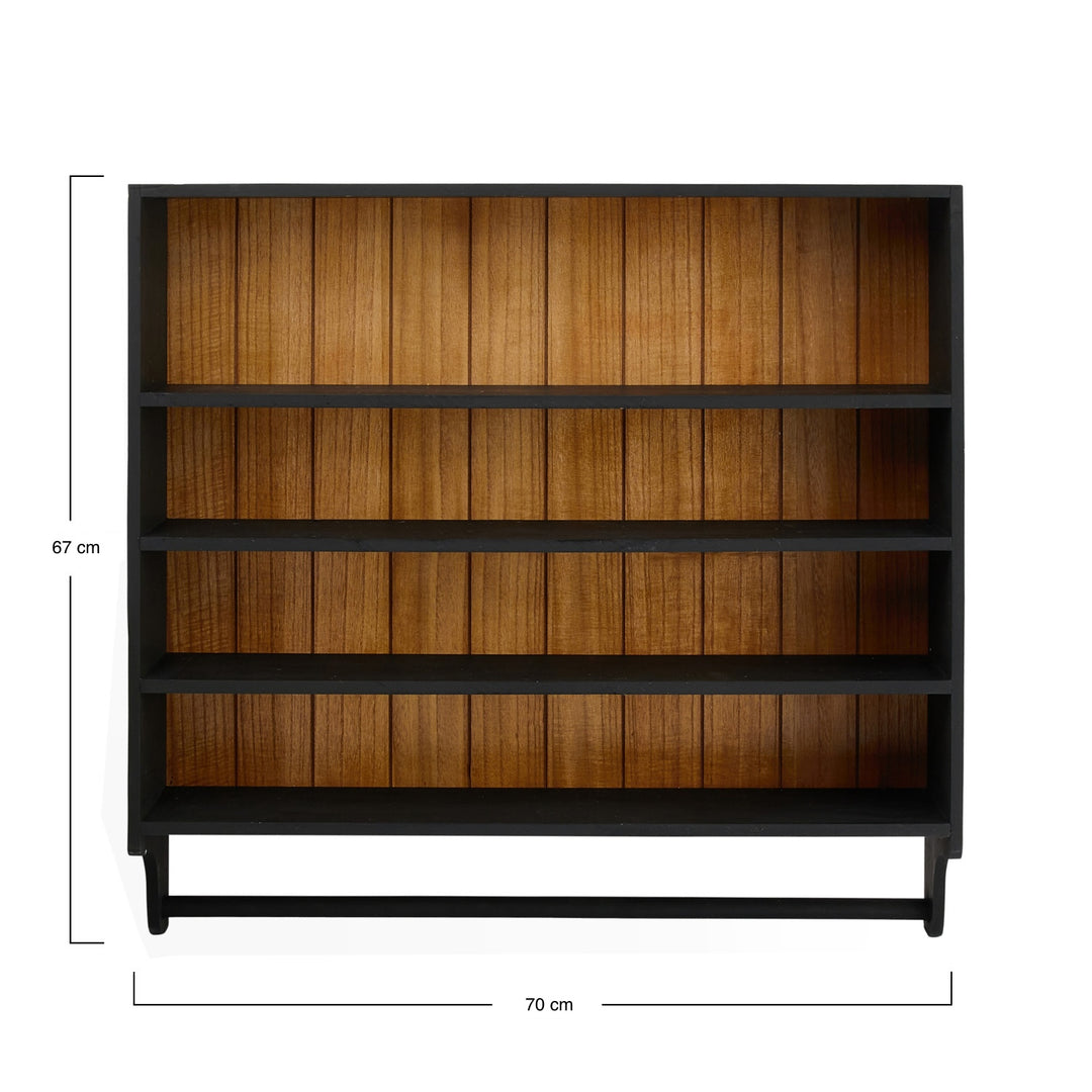 Estante de Pared Black & Wood con barra