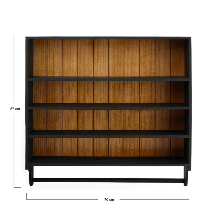 Estante de Pared Black & Wood con barra