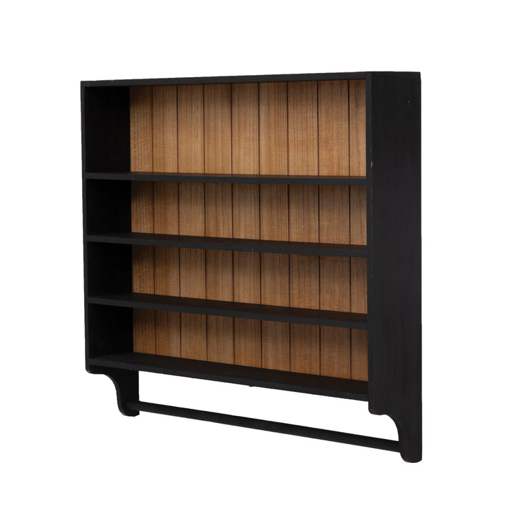 Estante de Pared Black & Wood con barra