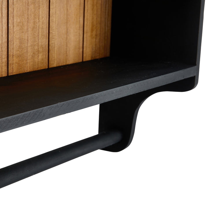 Estante de Pared Black & Wood con barra