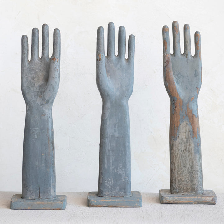 Escultura Mano de Madera Blue