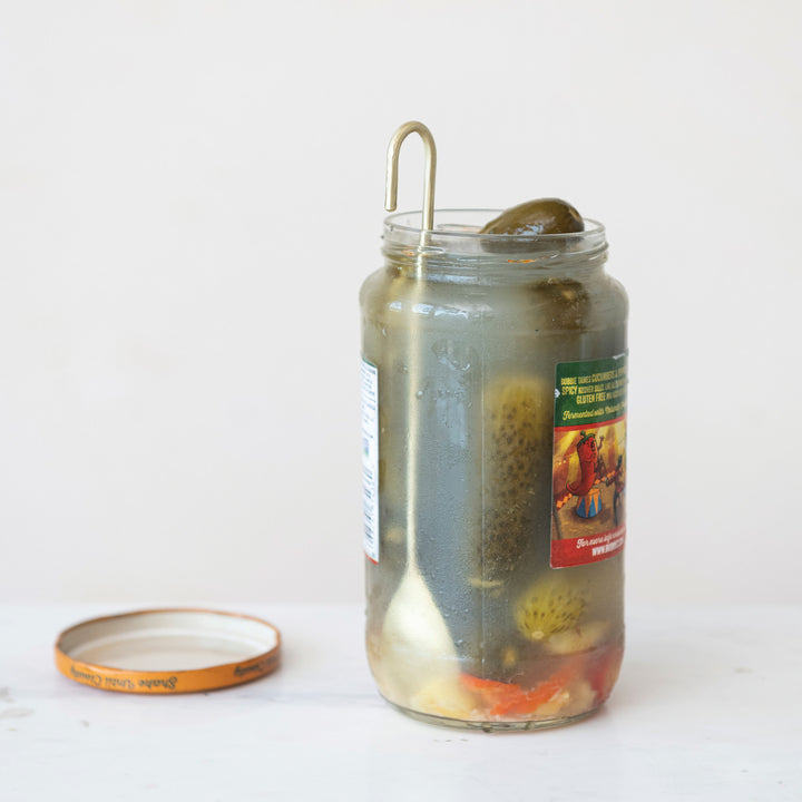 Cuchara coctelera dorada gancho