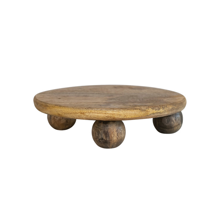 Pedestal de madera redondo
