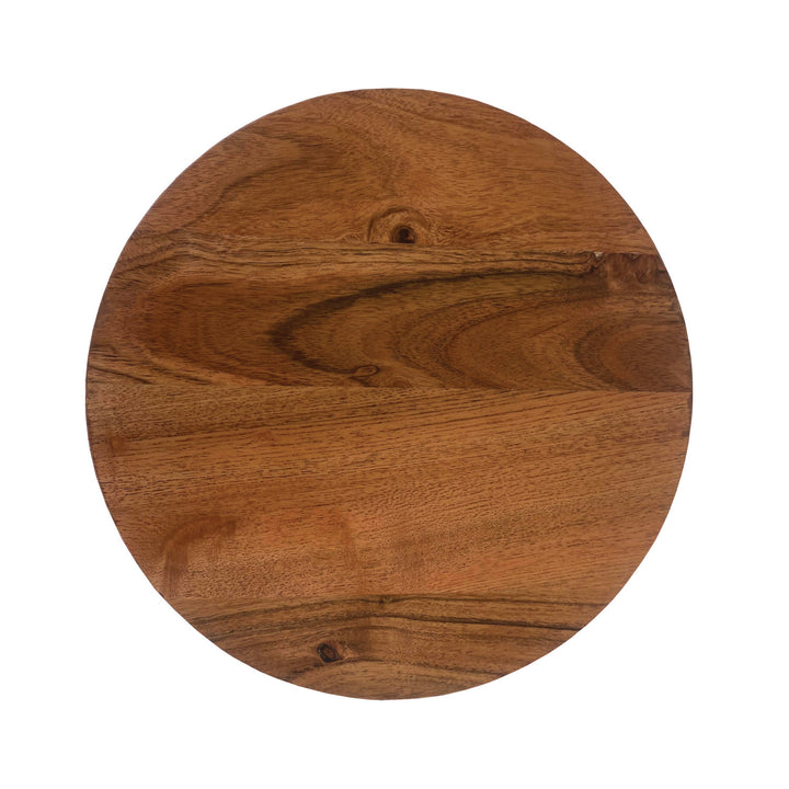 Pedestal Circular de Madera con Asas