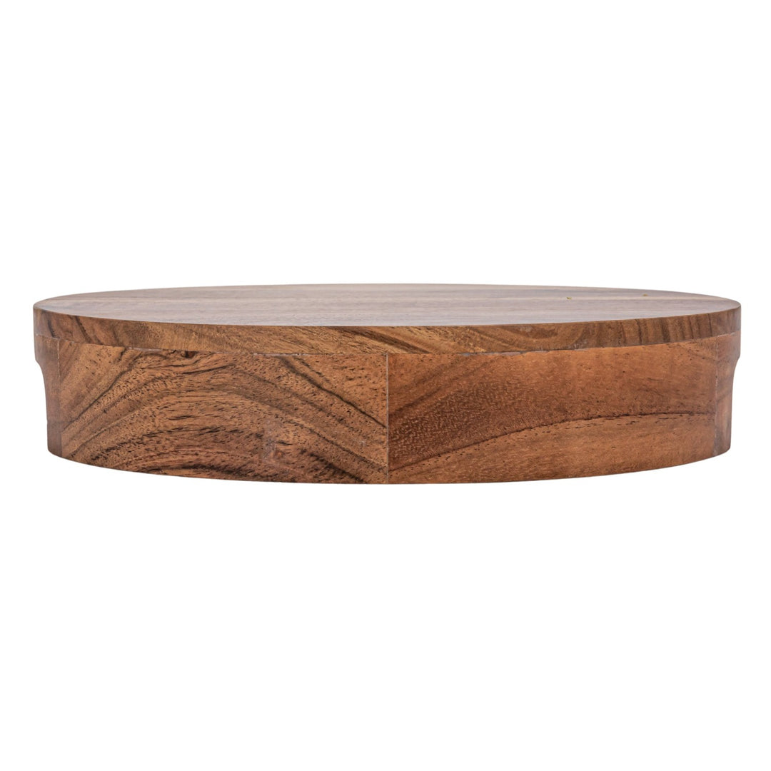 Pedestal Circular de Madera con Asas